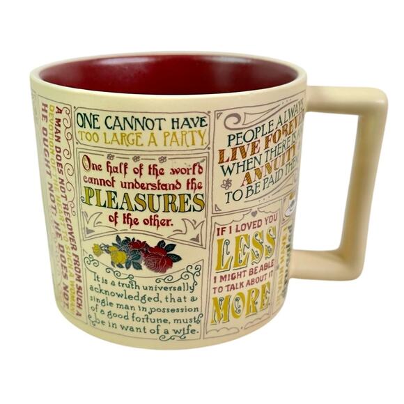 Jane Austen Ceramic 2017 Unemployed Philosophers Guild 12 Oz Coffee Mug - Picture 3 of 11